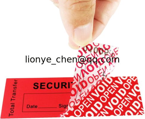 100% Total Transfer Tamper Evident Security Warranty Void Stickers/Labels/Seals Security Tape